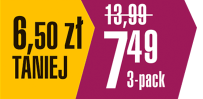 6,50 zł taniej / 7,49 za 3-pack