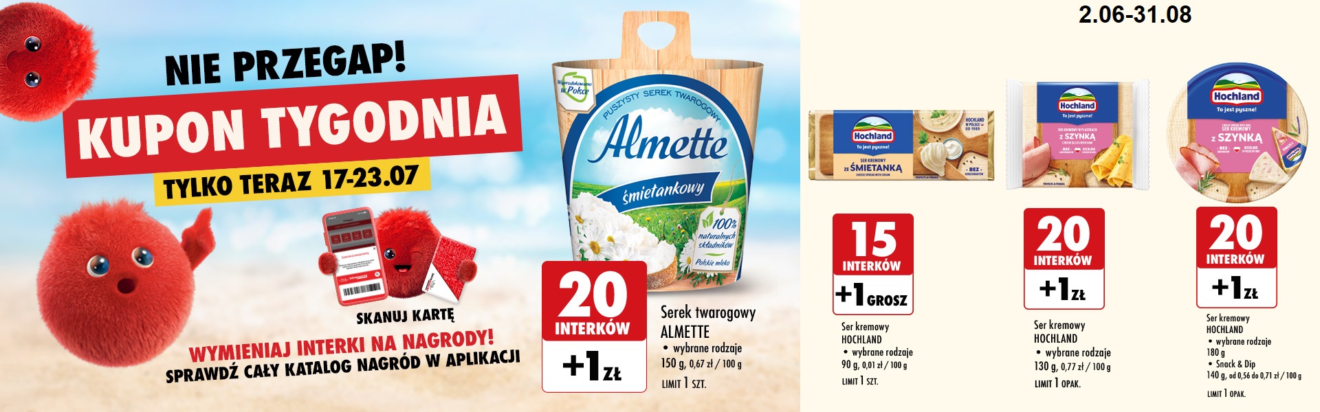 Kupon tygodnia w Intermarche - Almette za 20 interków + 1 zł tylko od 17.07 do 23.07